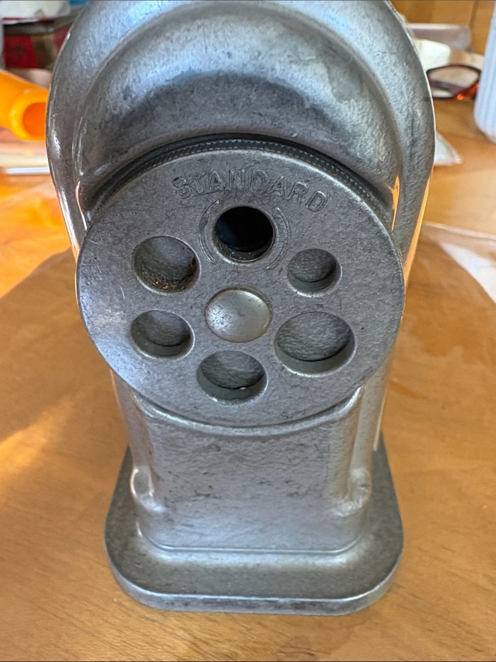 Vintage Metal Pencil Sharpener - Silver/Gray Finish